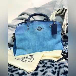 Coach Denim Lillie Carryall Bag